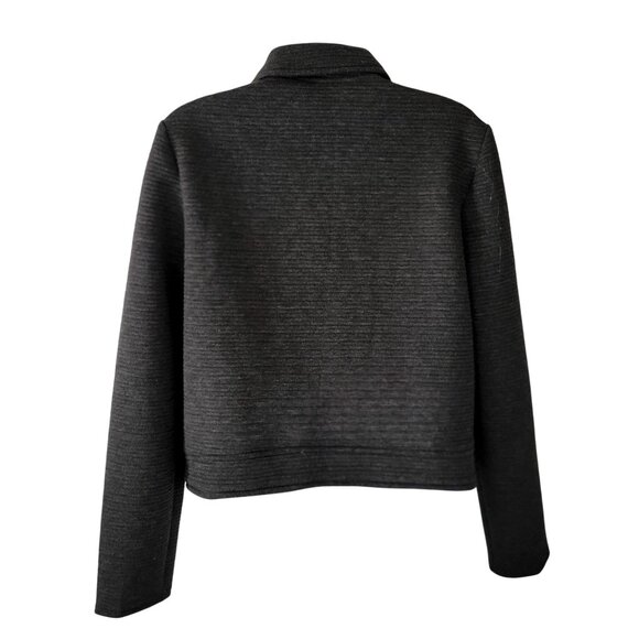 CI SONO Charcoal Gray Ribbed Stretch Knit Motorcycle Jacket Size M - Picture 4 of 9